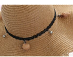 A Sunscreen Han Edition Big Beach Hat Wavy Skirt Together Leather Rope Weaving