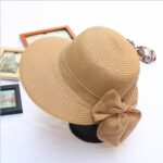 Female Wild Straw Bowknot Bowl Hat Summer Sun Hat Folding Straw Hat Sun Hat Beach Hat