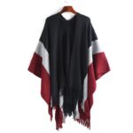 Split color tassel shawl warm scarf