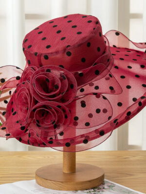 Foldable Summer Hat with Polka Dots