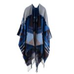 Lumea split shawl cloak - Navy Blue