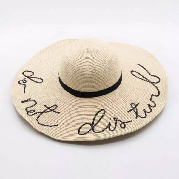 Letter Big Brimmed Straw Hat Vacation Beach Sun Hat Sun Hat