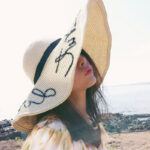 Letter Big Brimmed Straw Hat Vacation Beach Sun Hat Sun Hat