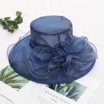 Lumea Retro Bloom Organza Hat – Natural navy