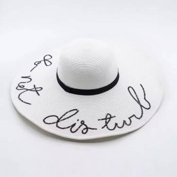 Letter Big Brimmed Straw Hat Vacation Beach Sun Hat Sun Hat