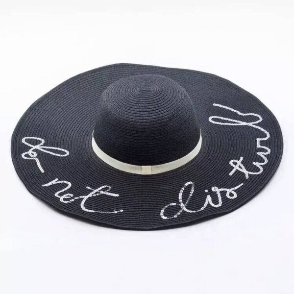 Letter Big Brimmed Straw Hat Vacation Beach Sun Hat Sun Hat